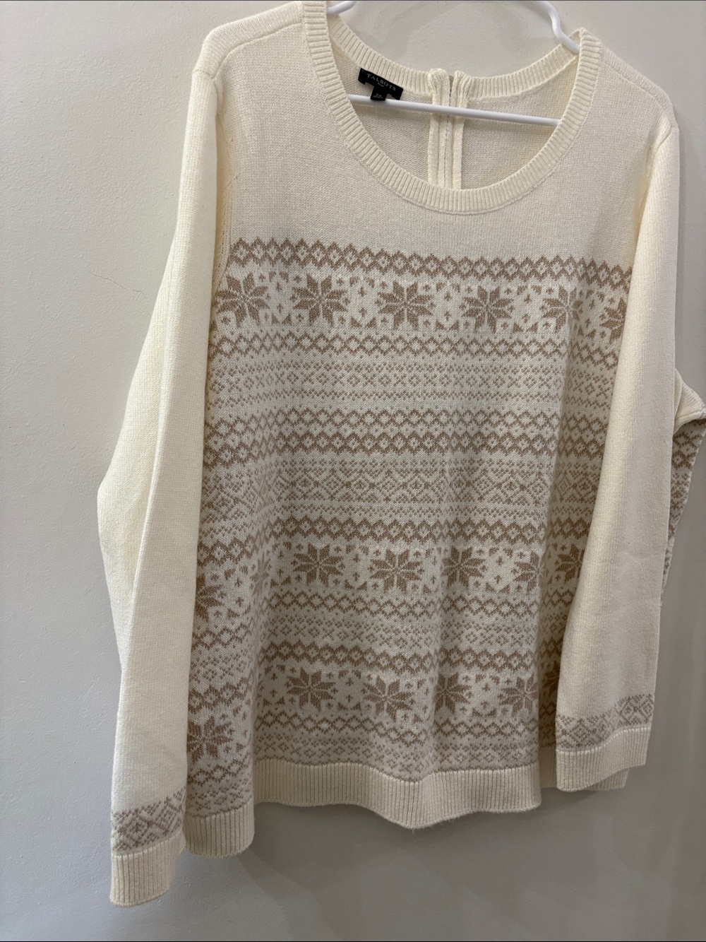 Talbots Plus Cream Knit Sweater - women’s size 2X - cotton blend